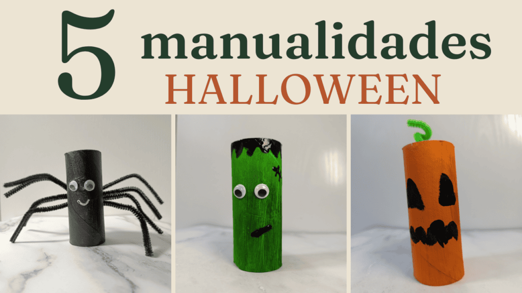 5 Manualidades de Halloween con Rollos de Papel: Reciclaje y Motricidad Fina 5 manualidades halloween para niños con rollos e papel higienico