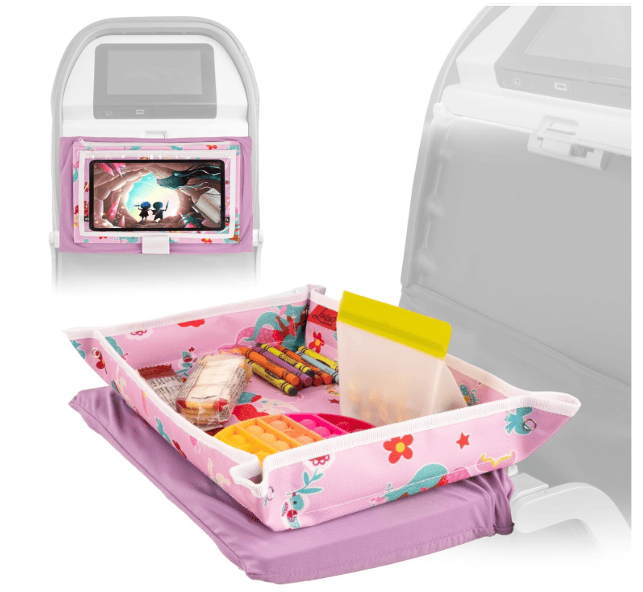 Stress-Free Travel with Kids: 7 Must-Know Tips (& The Amazon Finds That Saved My Sanity) airplane tray table