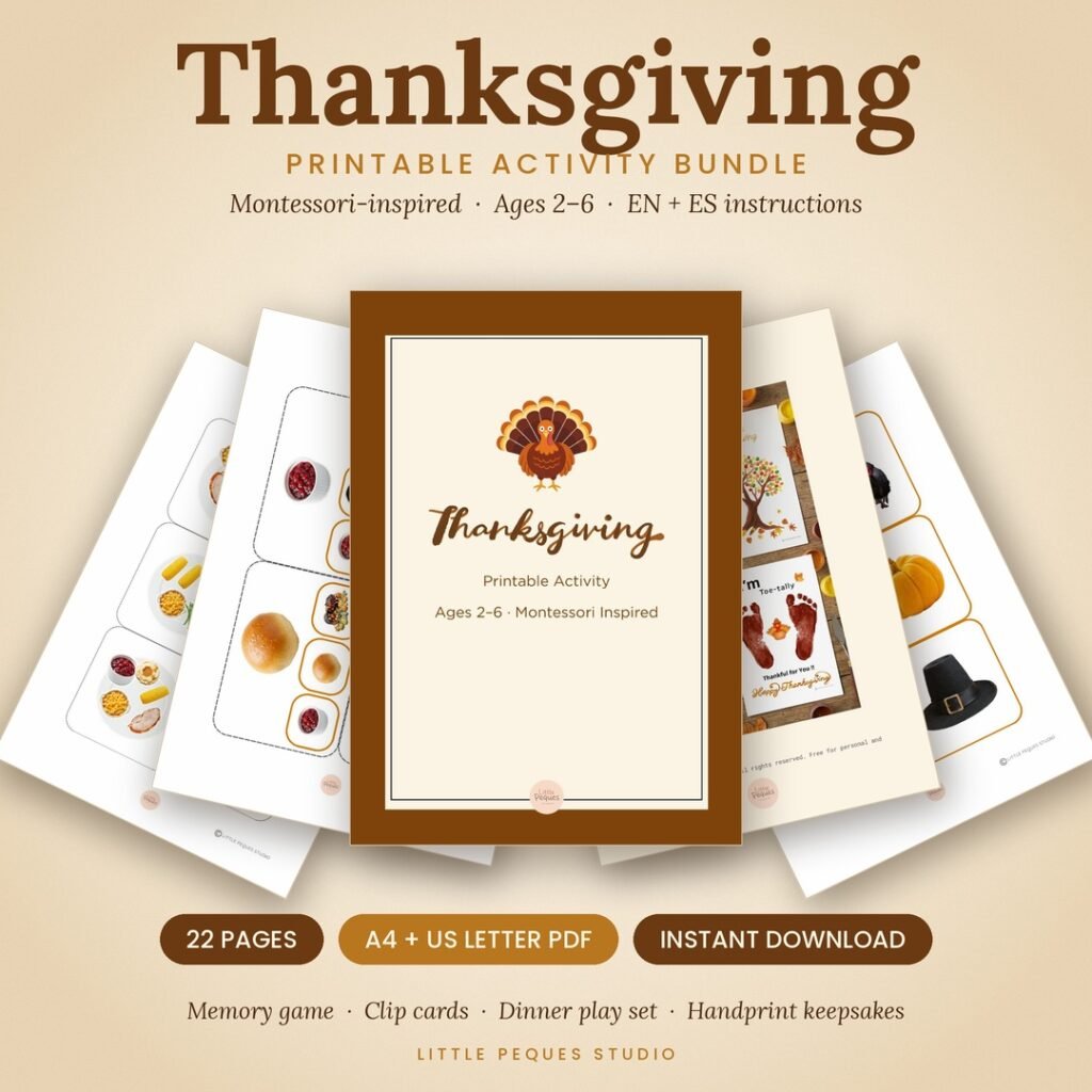 thanksgiving montessori bundle printable